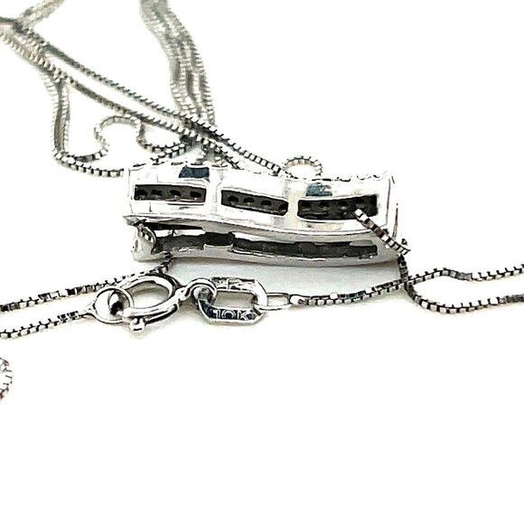 10k Gold Diamond Swirl Pendant Necklace - Picture 3 of 4